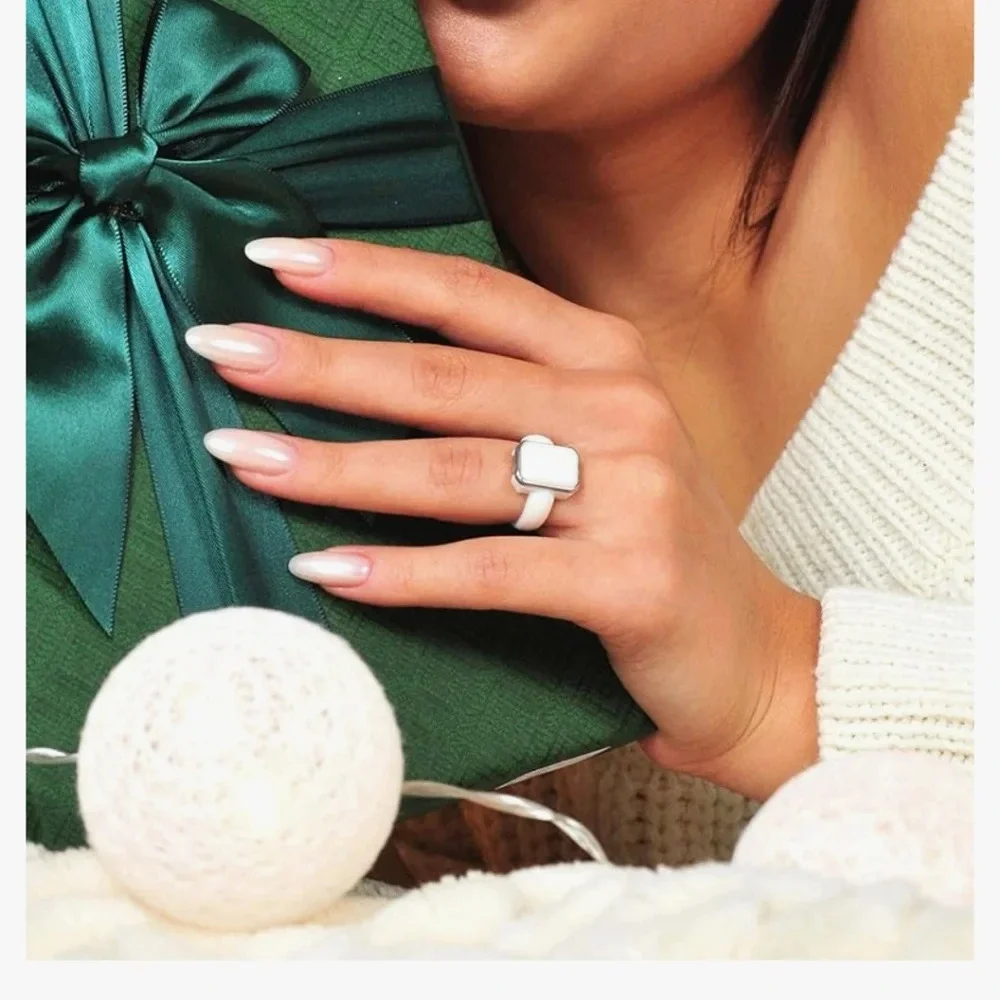 Rubber Silicone Chunky White Fashion Ring
